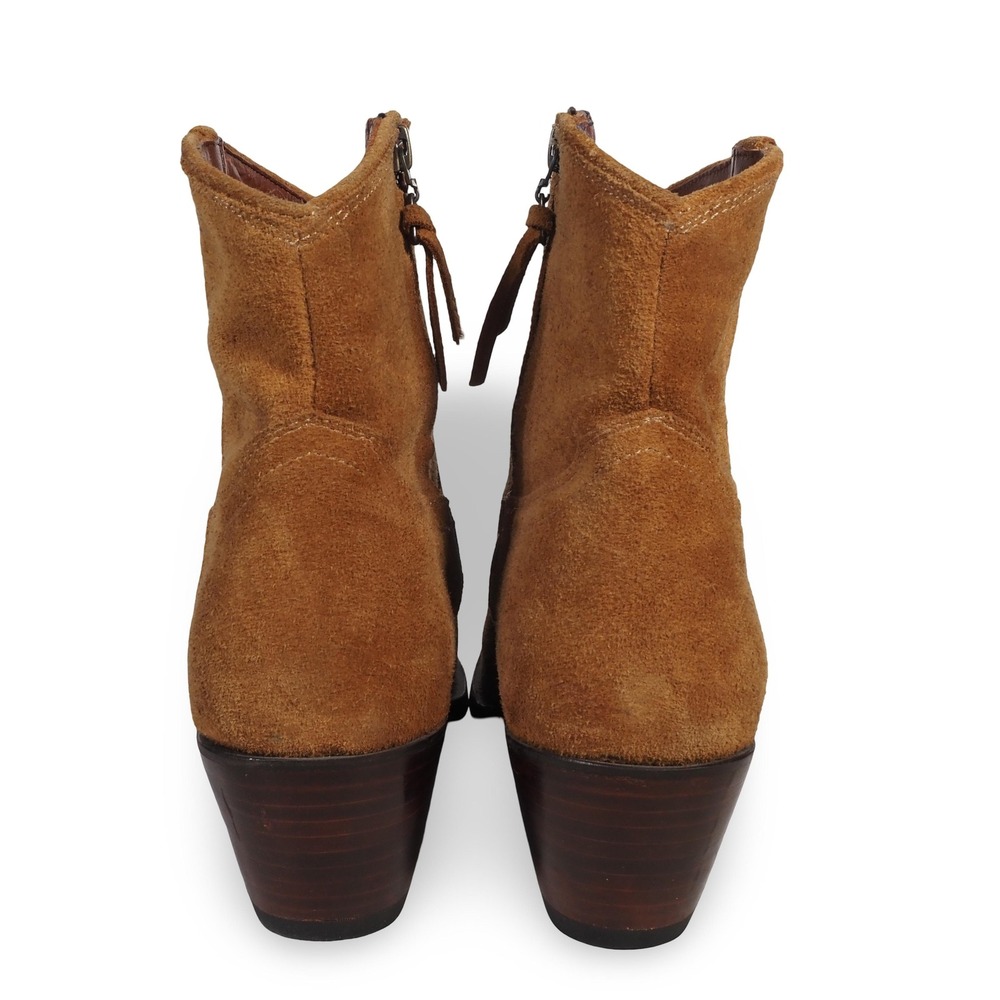 Tecovas The Daisy Sienna Suede Womens 8.5B Side Zip Ankle Western Boots Brown - Picture 5 of 11